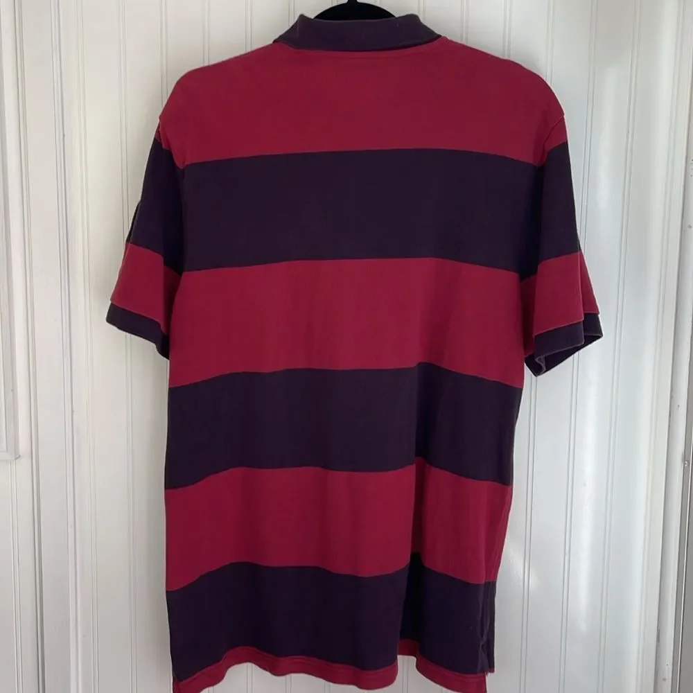Nike Men’s Rugby Polo Striped Burgundy And Plum US Olympic Team Patch Swoosh‎ XL